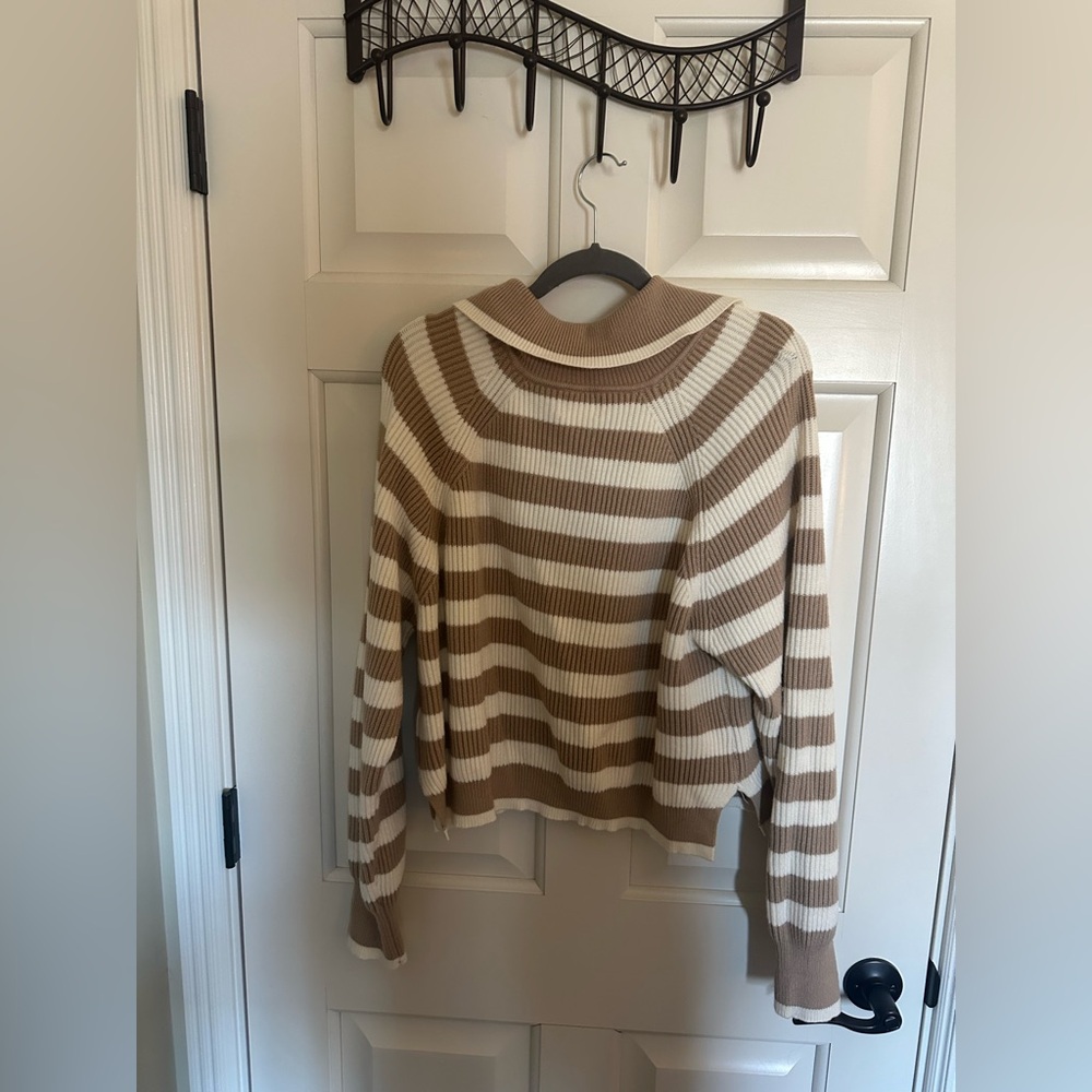 Thread & Supply Striped Snap-Button Funnel Neck S… - image 3